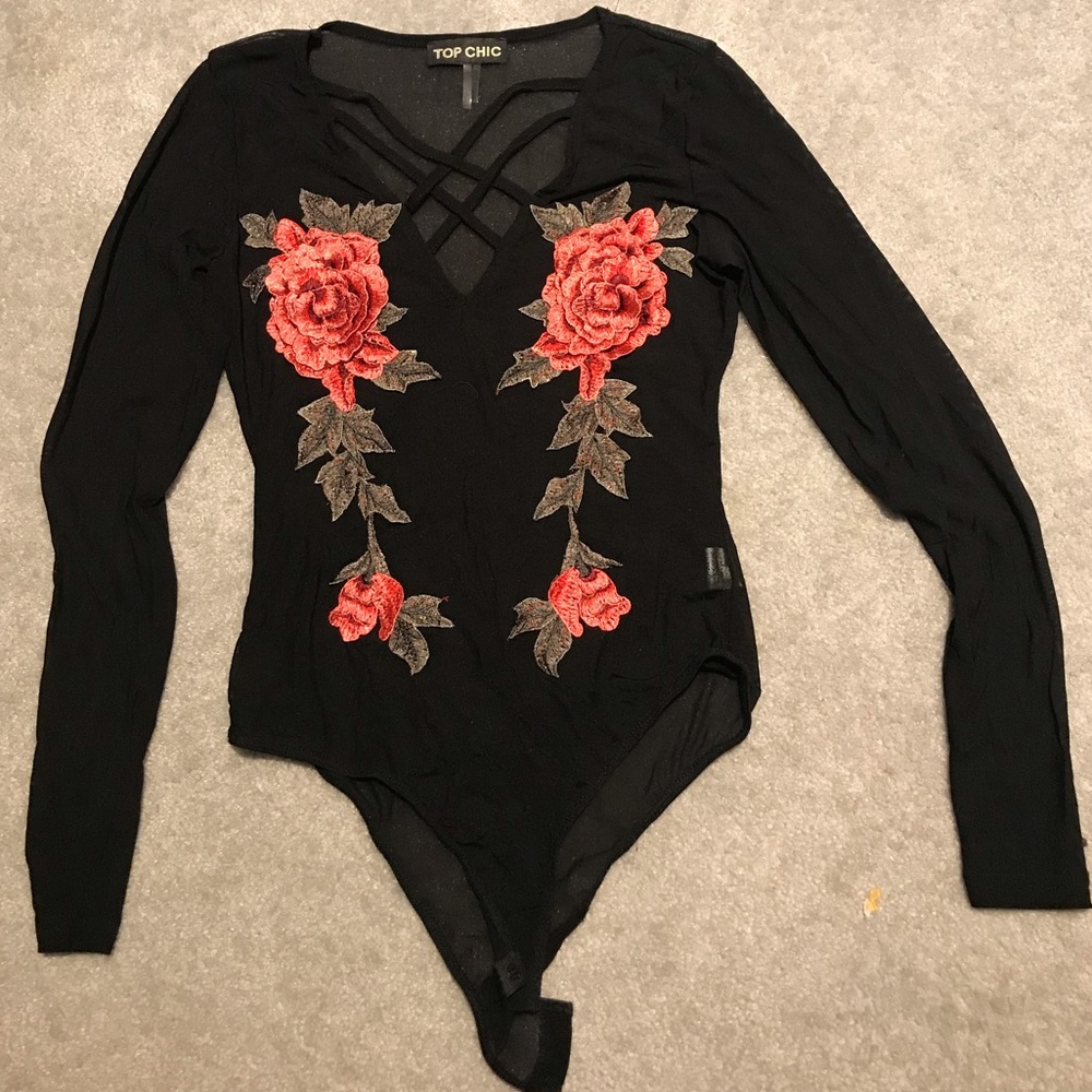 Black sheer bodysuit
